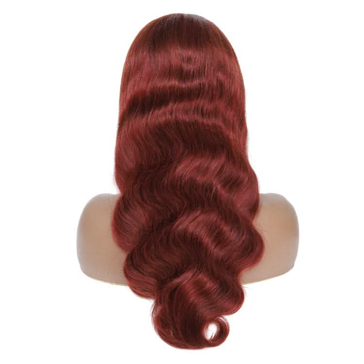 USHAIRTOPPER Reddish Brown Human Hair Body Wave 13x4 Transparent Lace Front 33B Wigs 180% Density