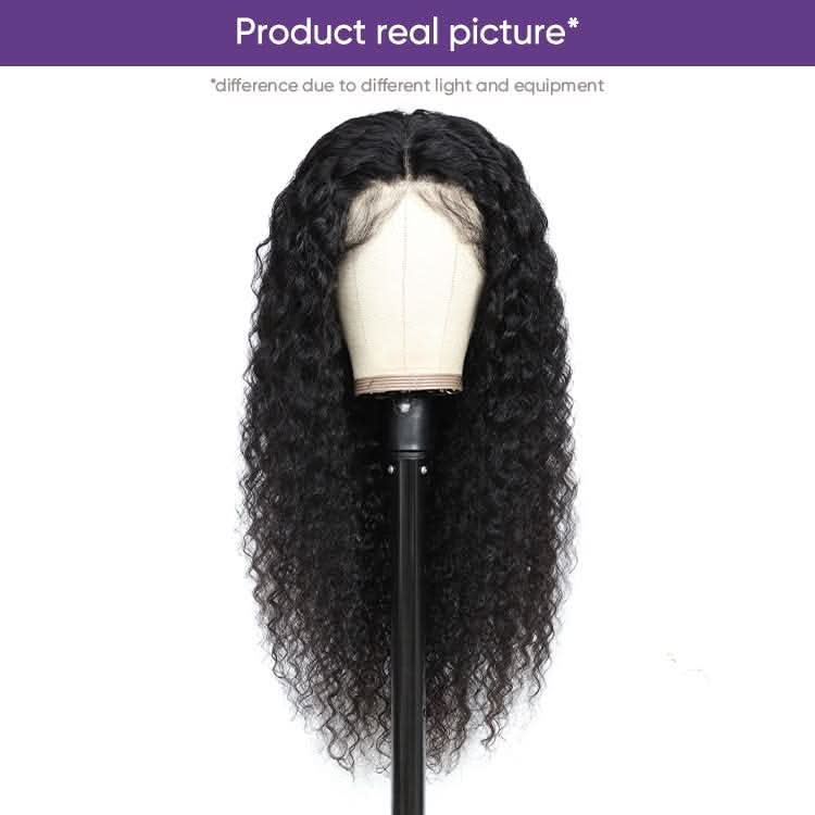 USHAIRTOPPER Curly Black Human Hair 13x4 Transparent Lace Front Wigs 180% Density Lace Closure Wigs Match All Skin Tones